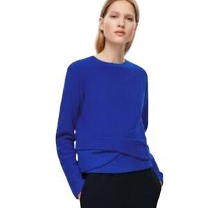 COS Twisted Detail Jumper in Cobalt Blue 100% Wool Women's Sweater Size Medium